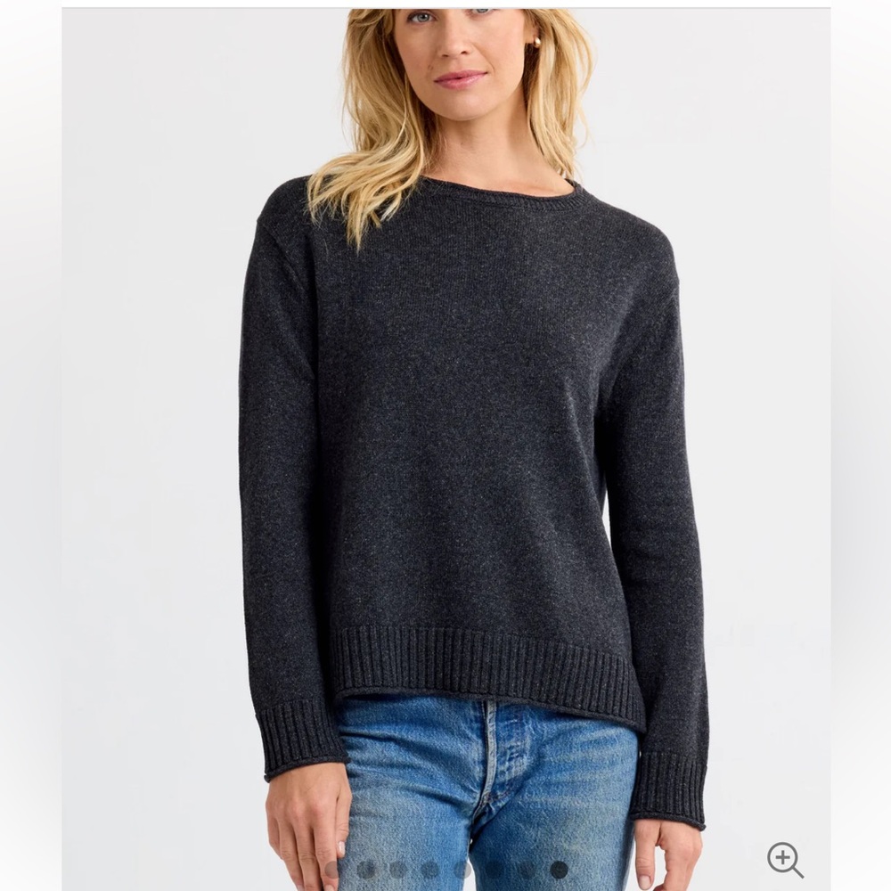 Pura cashmere Everyday Cotton Crew in charcoal XXS